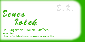 denes kolek business card